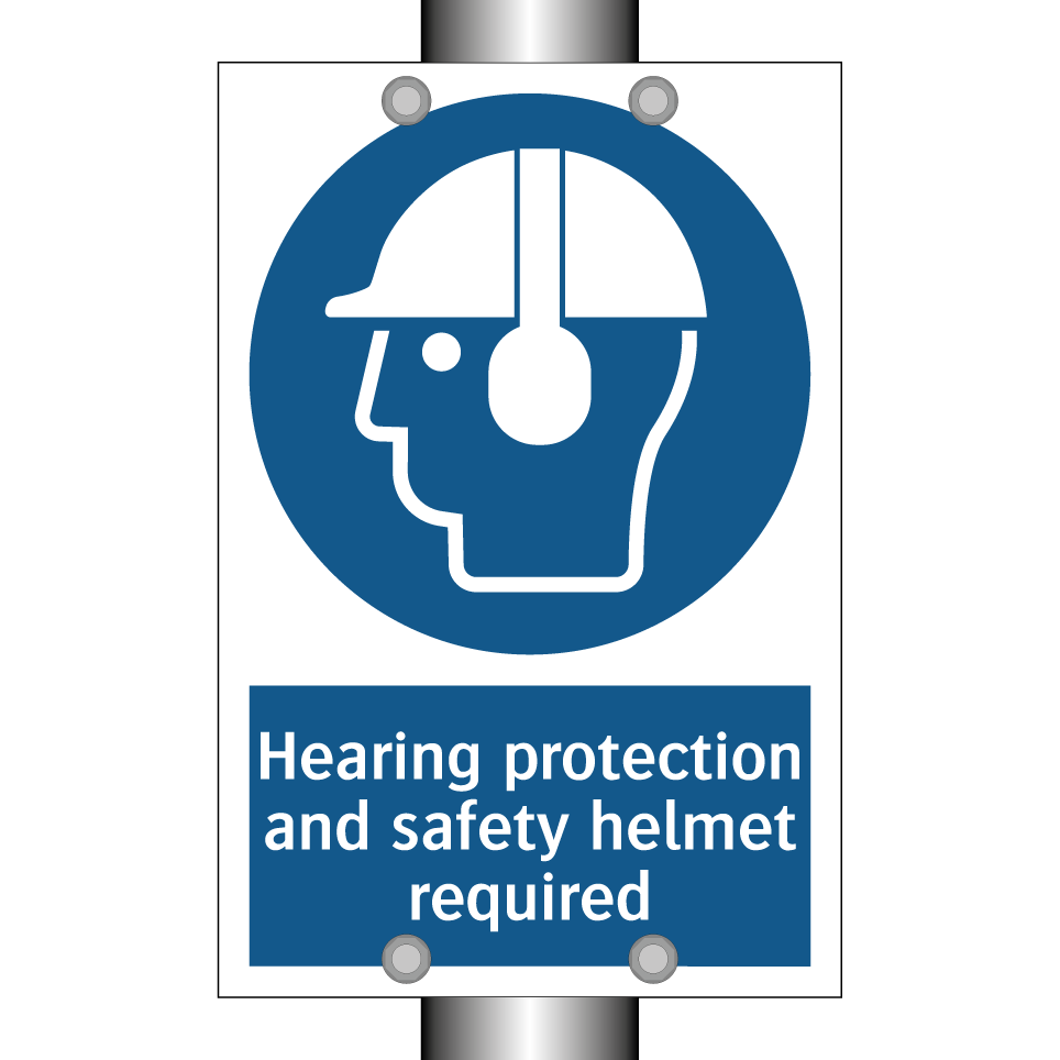 Hearing protection and safety helmet required