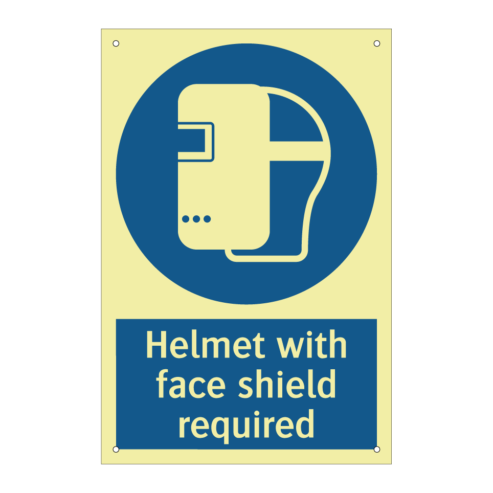 Helmet with face shield required