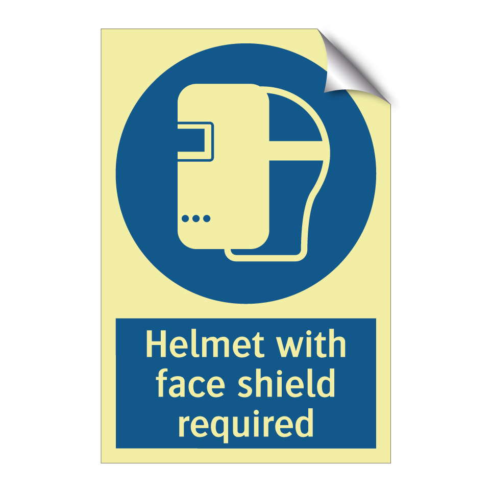 Helmet with face shield required