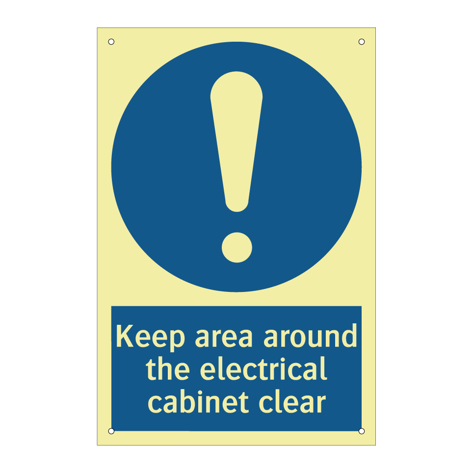 Keep area around the electrical cabinet clear