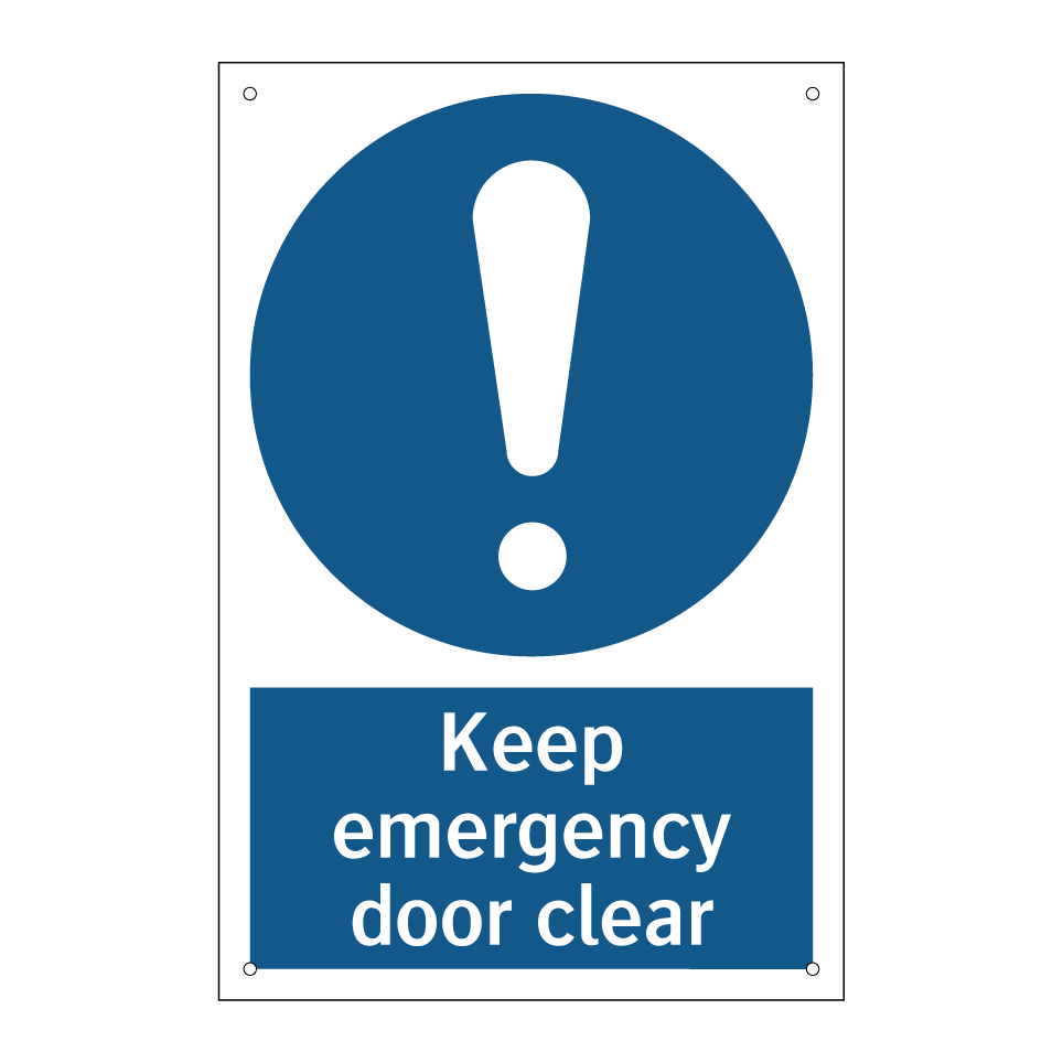 Keep emergency door clear