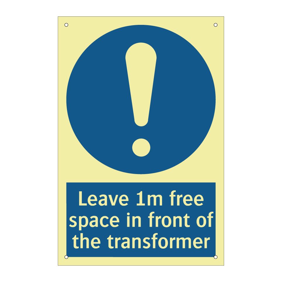 Leave 1m free space in front of the transformer