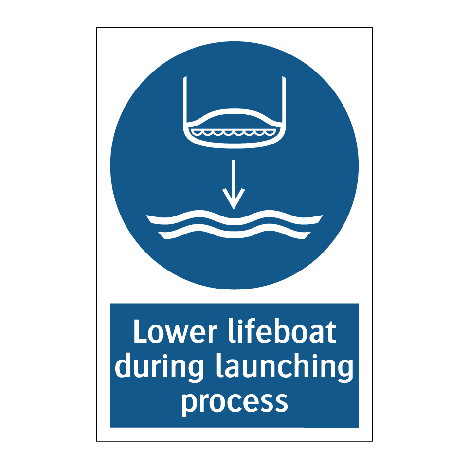 Lower lifeboat during launching process