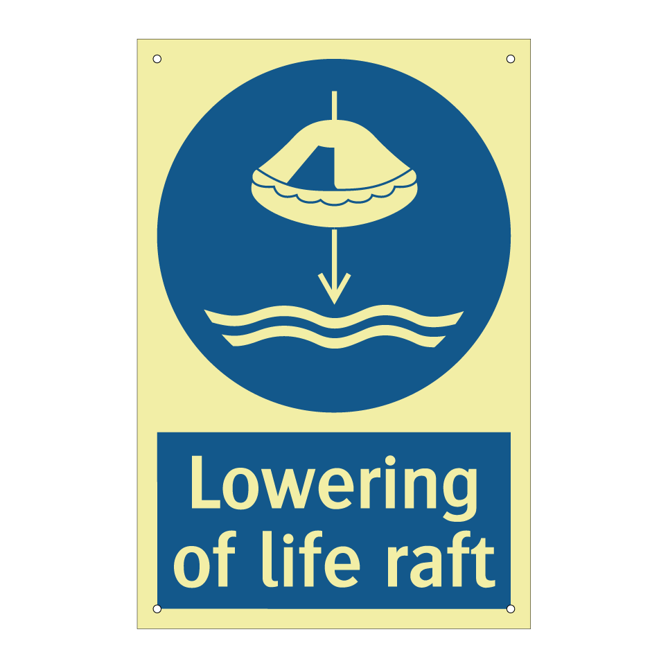 Lowering of life raft