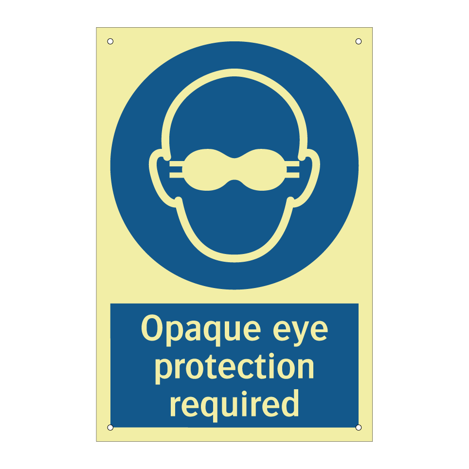 Opaque eye protection required