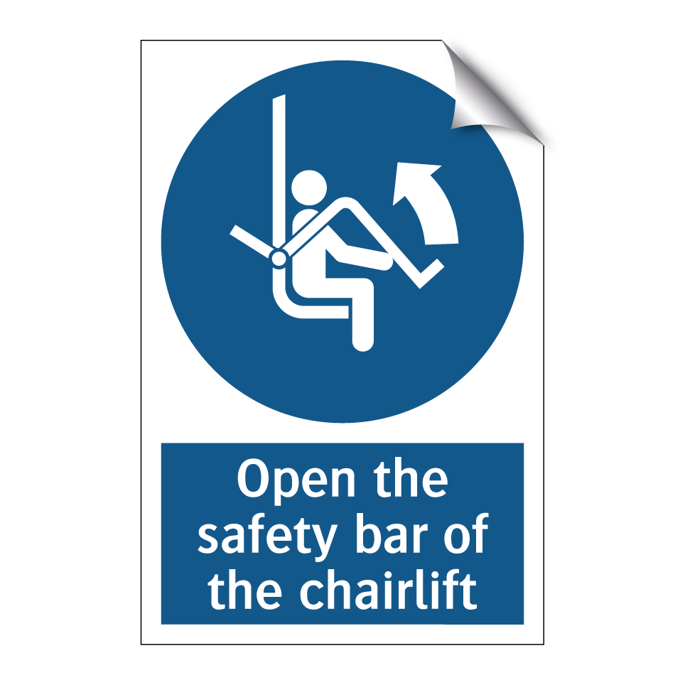 Open the safety bar of the chairlift