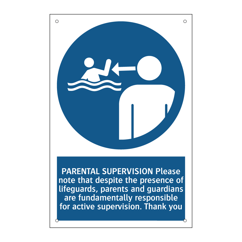 PARENTAL SUPERVISION Please note that despite the presence of lifeguards, parents and guardians are fundamentally responsible for active supervision. Thank you