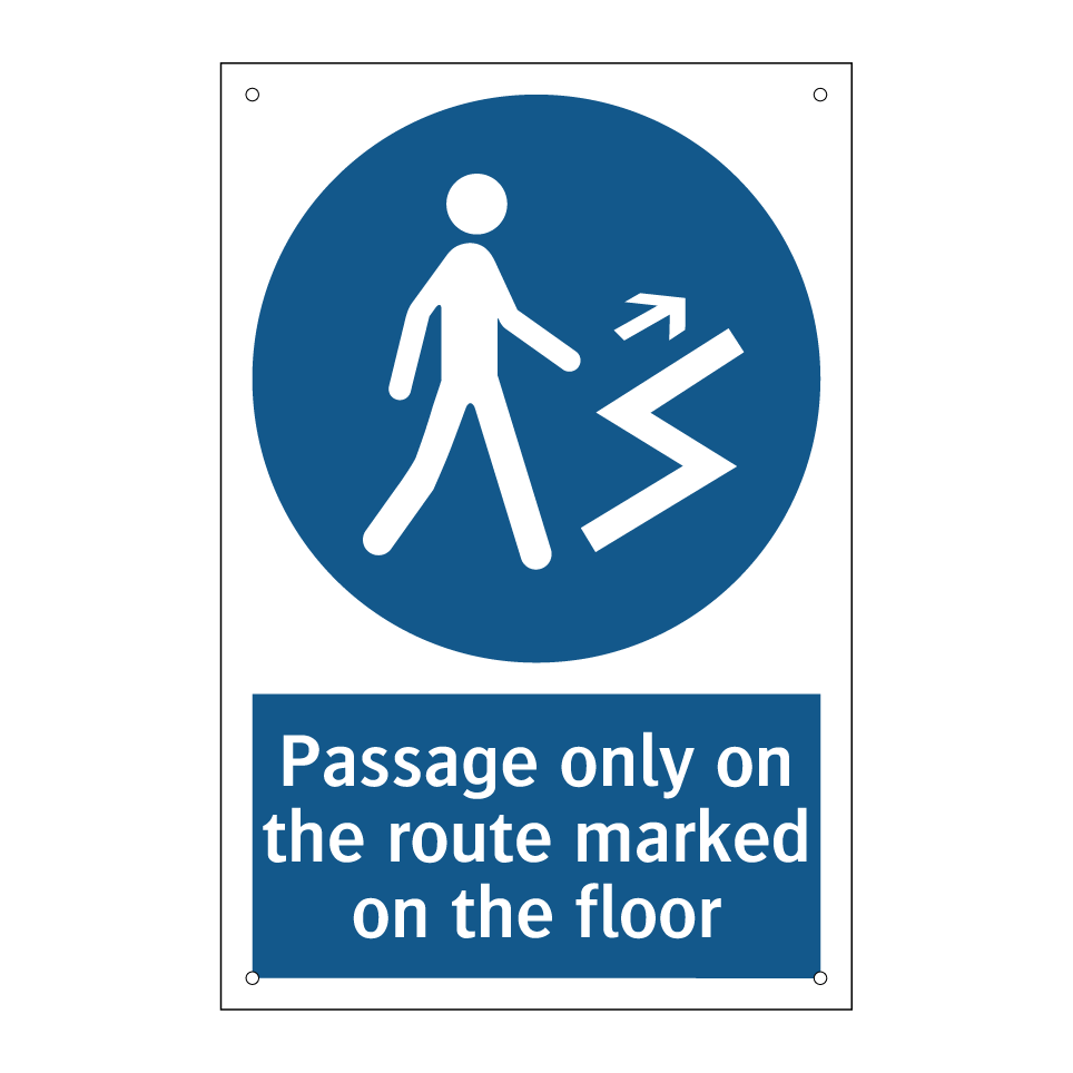 Passage only on the route marked on the floor
