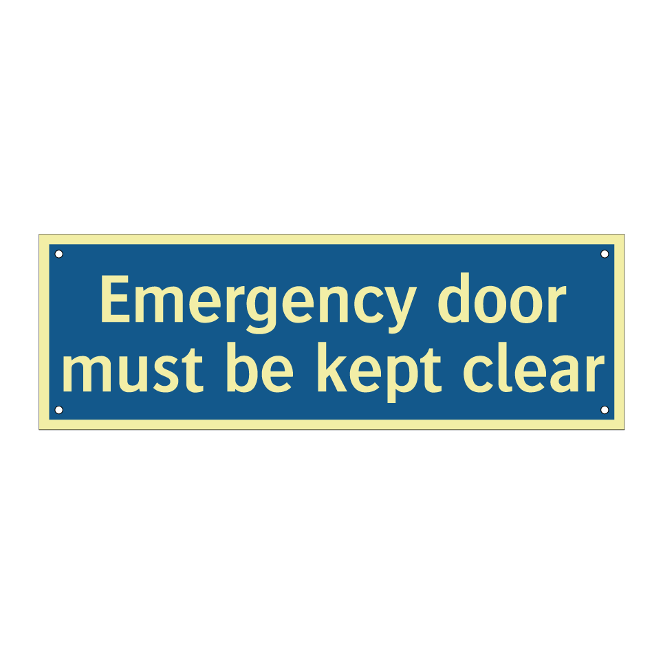 Emergency door must be kept clear