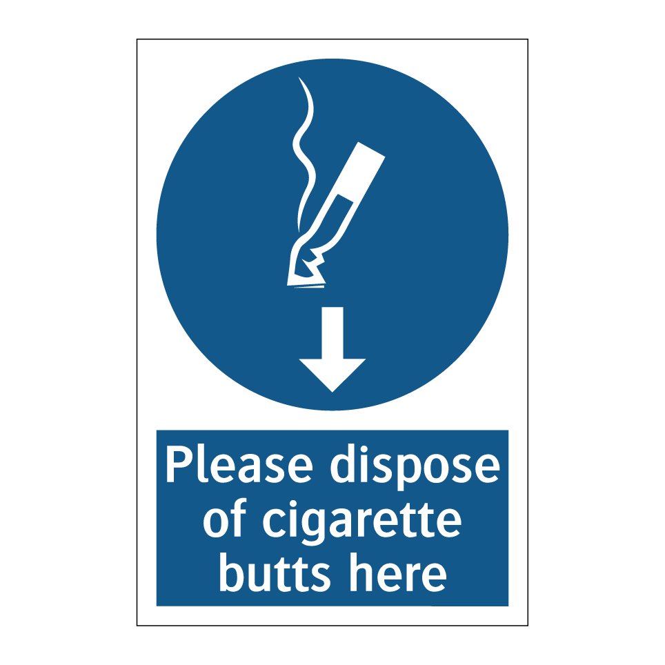 Please dispose of cigarette butts here