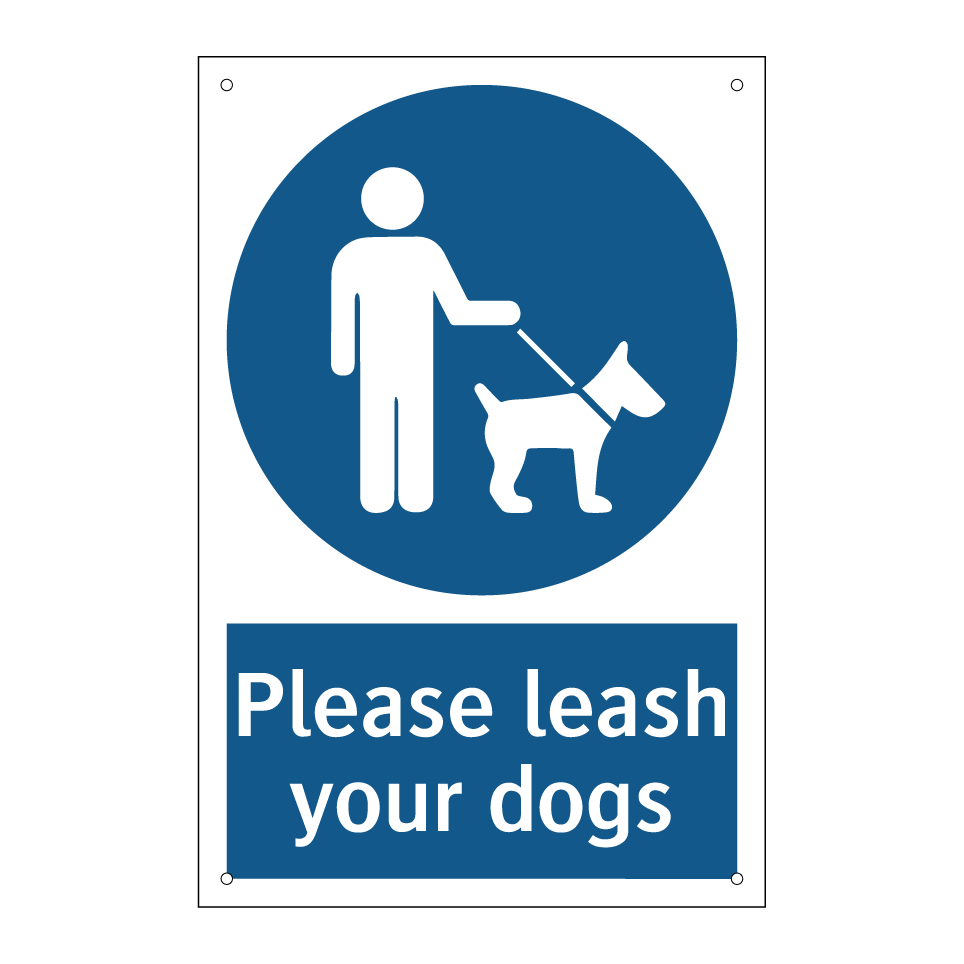 Please leash your dogs
