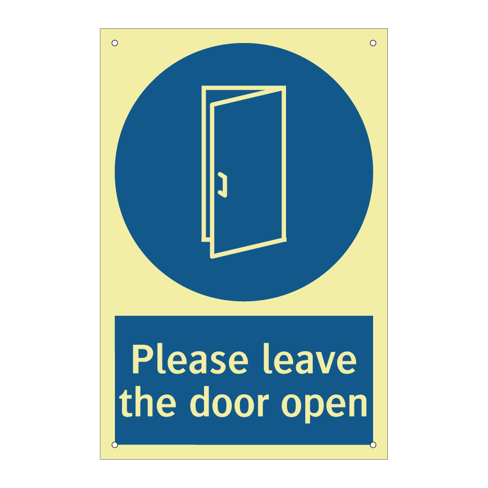 Please leave the door open