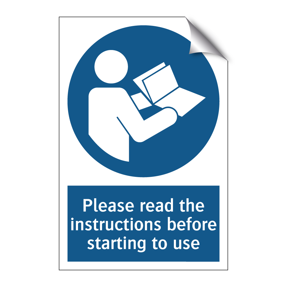 Please read the instructions before starting to use