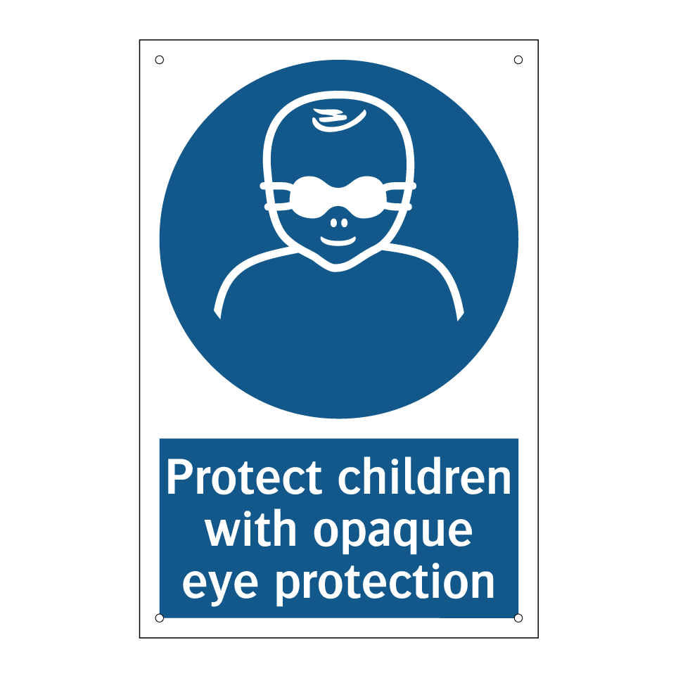 Protect children with opaque eye protection