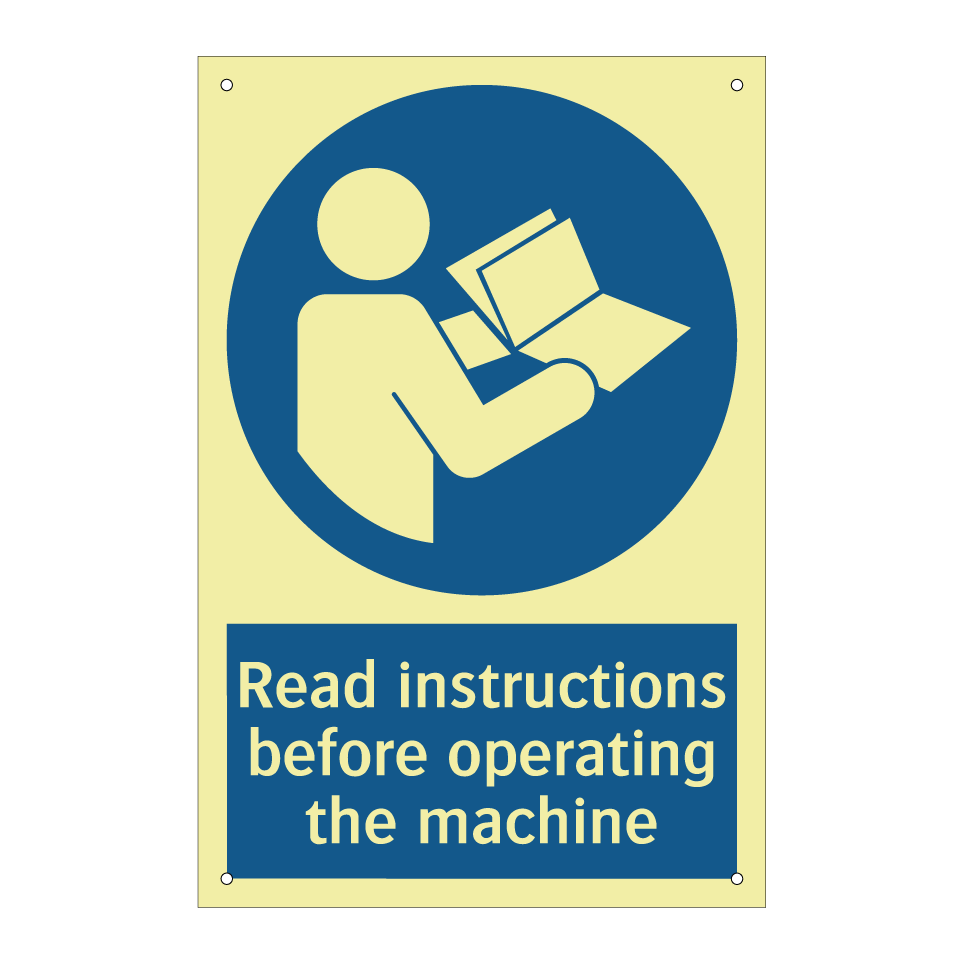 Read instructions before operating the machine