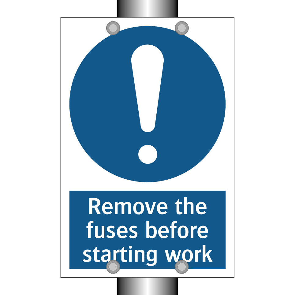 Remove the fuses before starting work