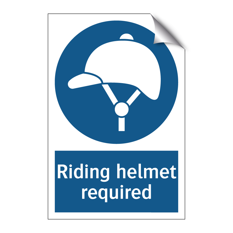 Riding helmet required