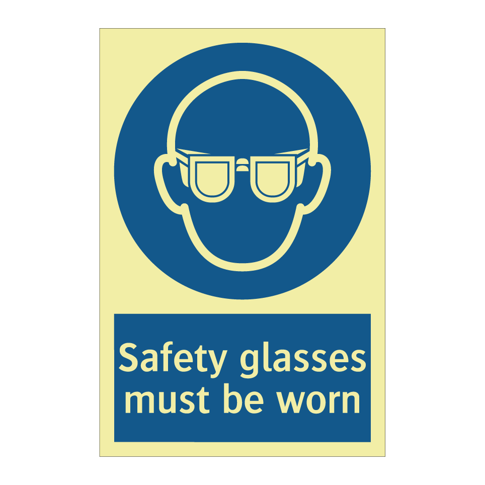 Safety glasses must be worn