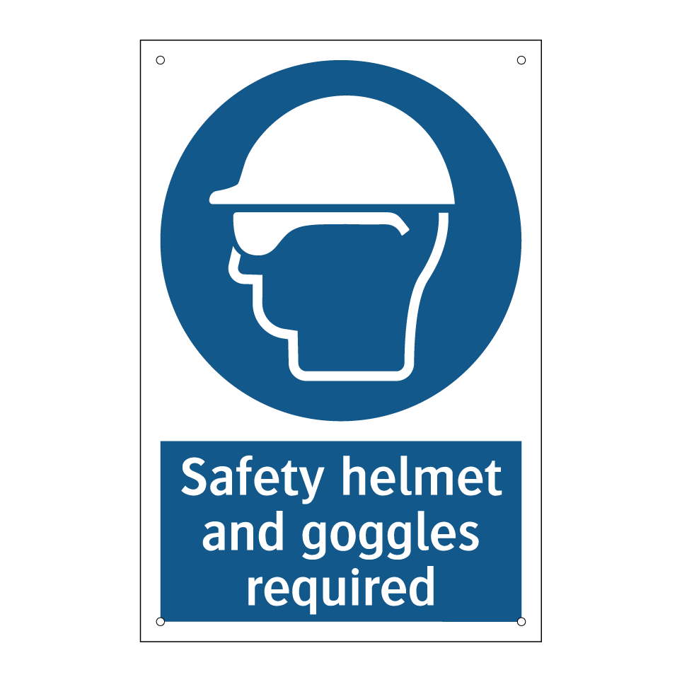 Safety helmet and goggles required