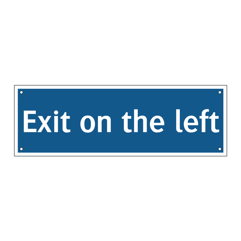 Exit on the left