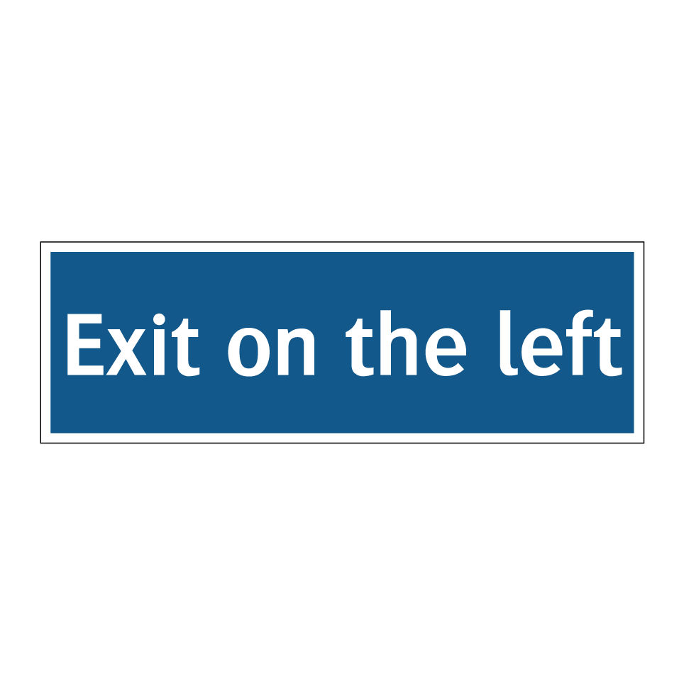 Exit on the left