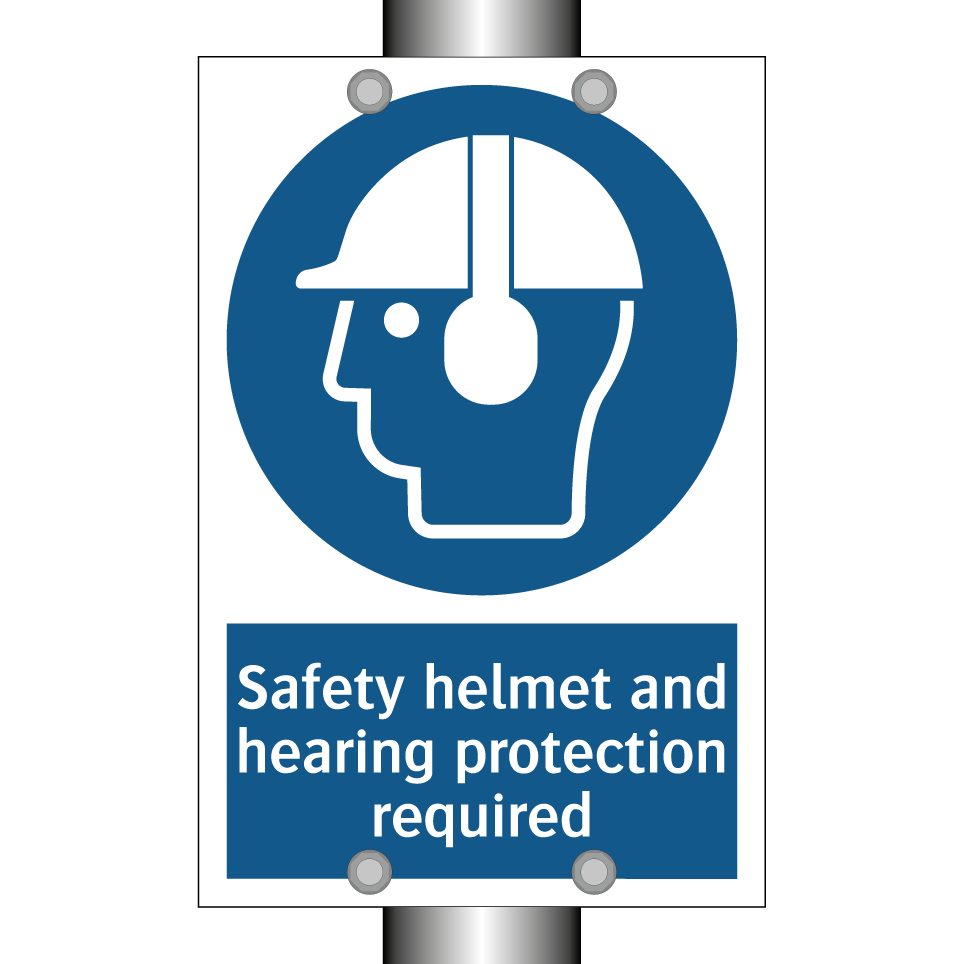 Safety helmet and hearing protection required