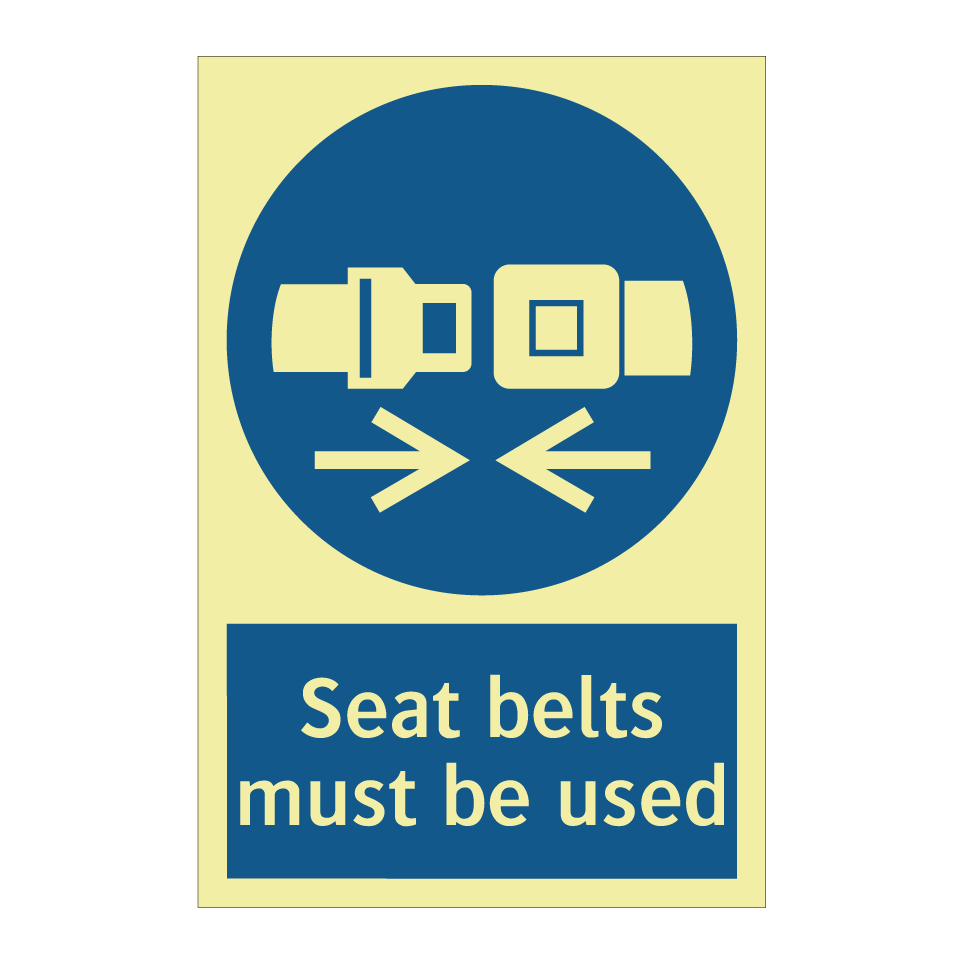 Seat belts must be used