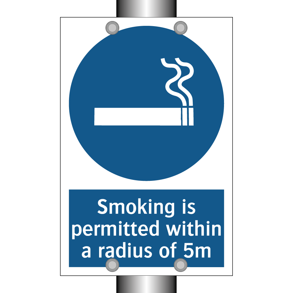Smoking is permitted within a radius of 5m