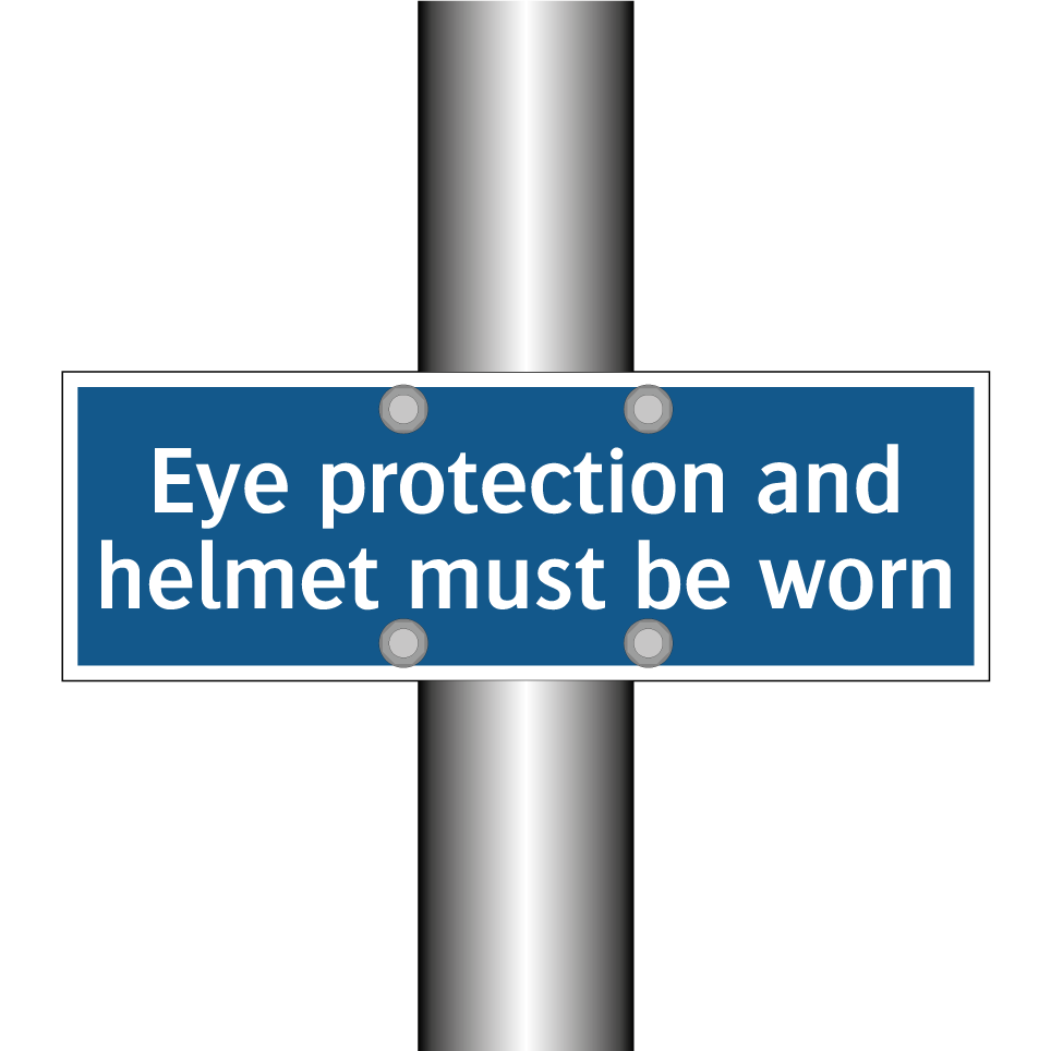 Eye protection and helmet must be worn