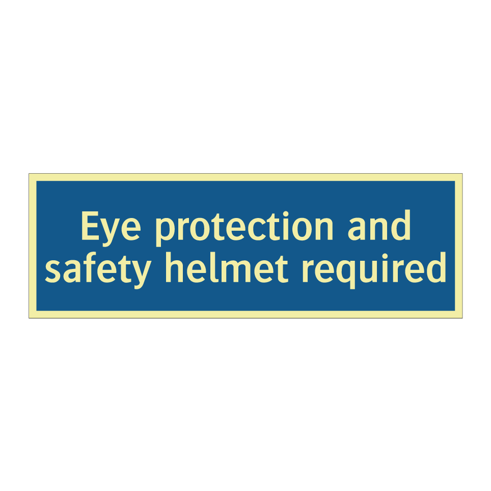 Eye protection and safety helmet required