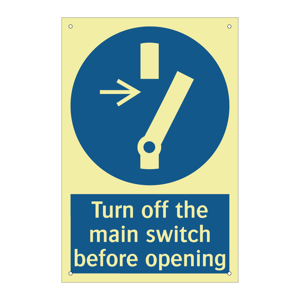Turn off the main switch before opening