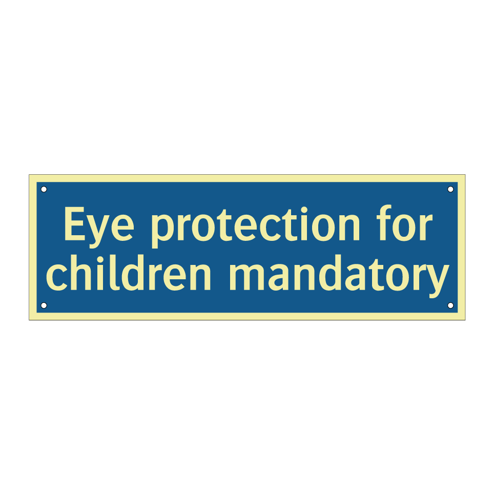 Eye protection for children mandatory