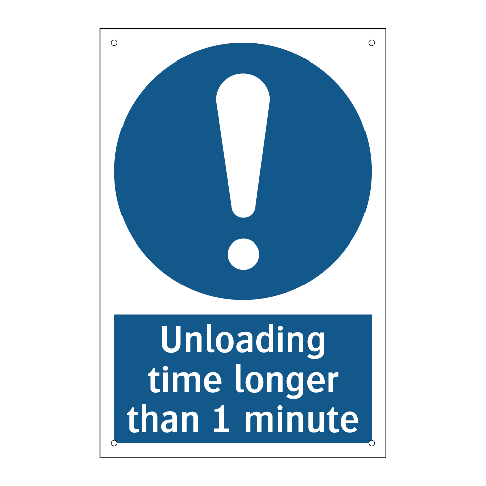 Unloading time longer than 1 minute