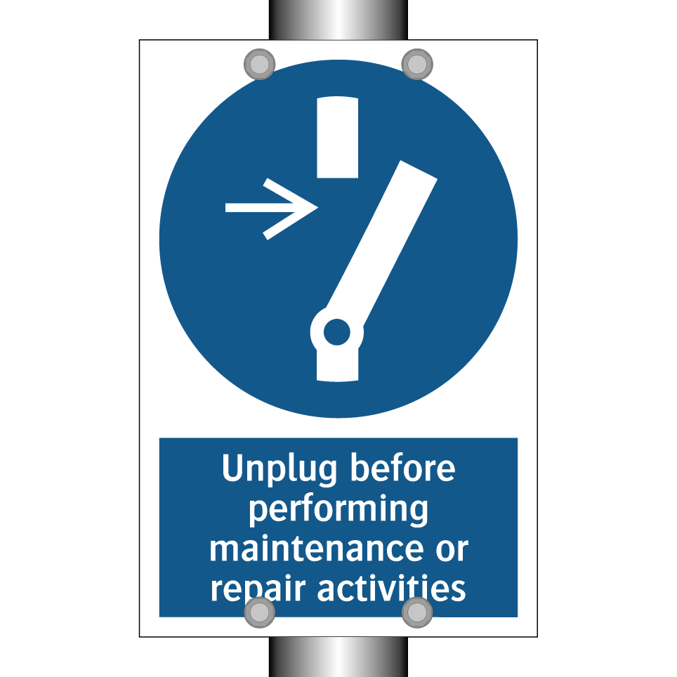 Unplug before performing maintenance or repair activities