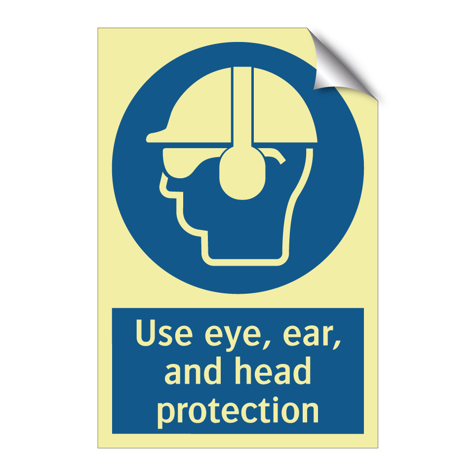 Use eye, ear, and head protection