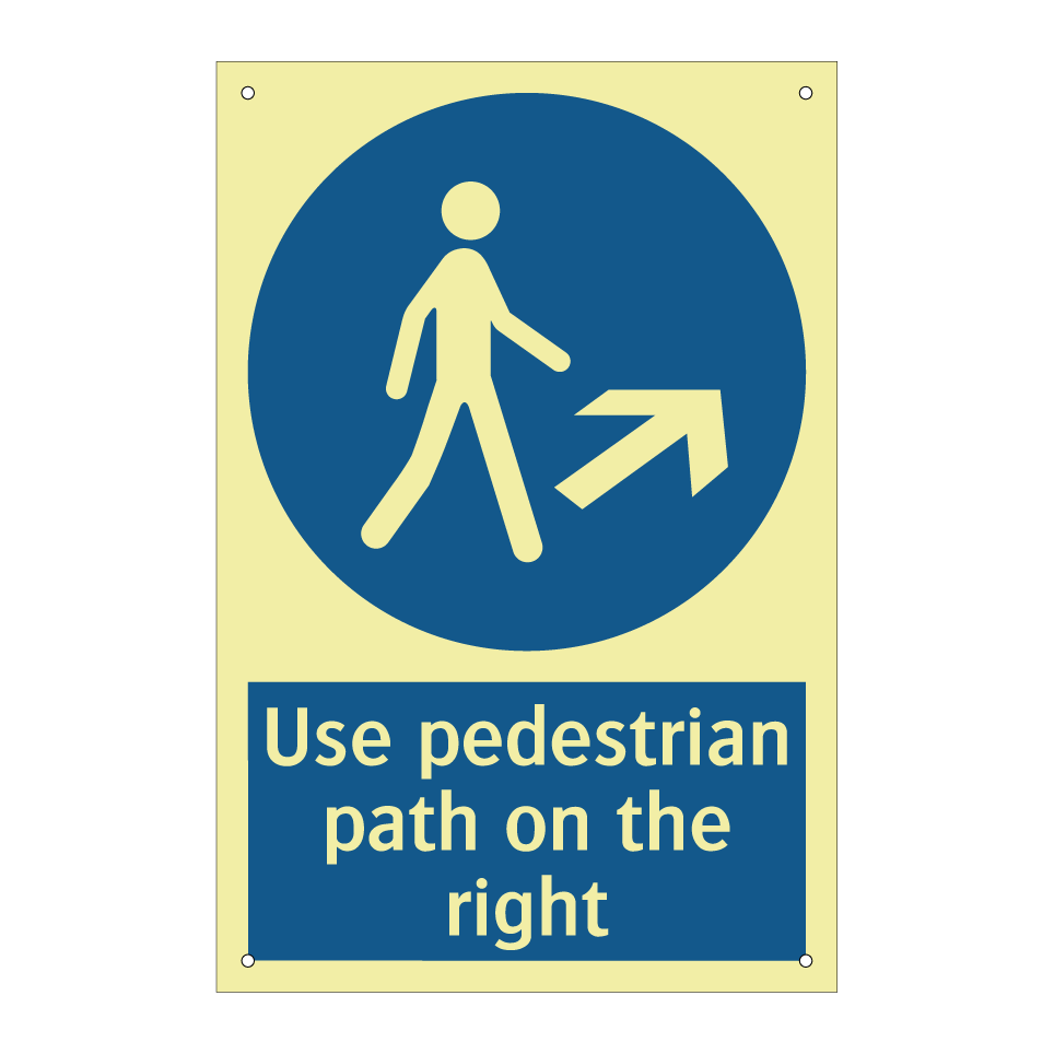 Use pedestrian path on the right