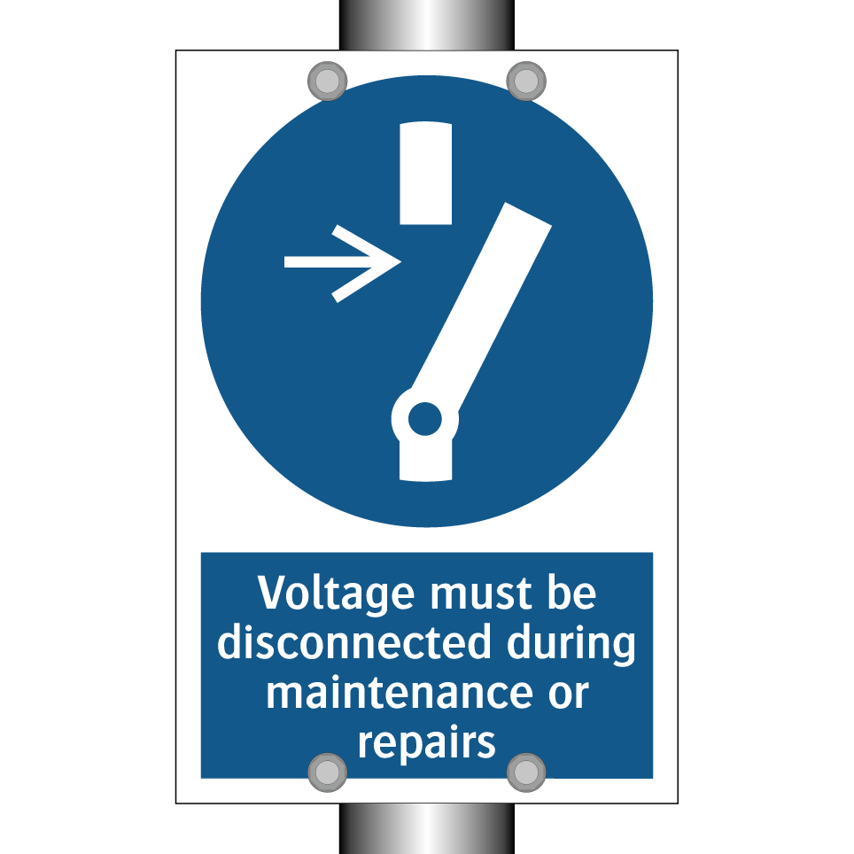 Voltage must be disconnected during maintenance or repairs