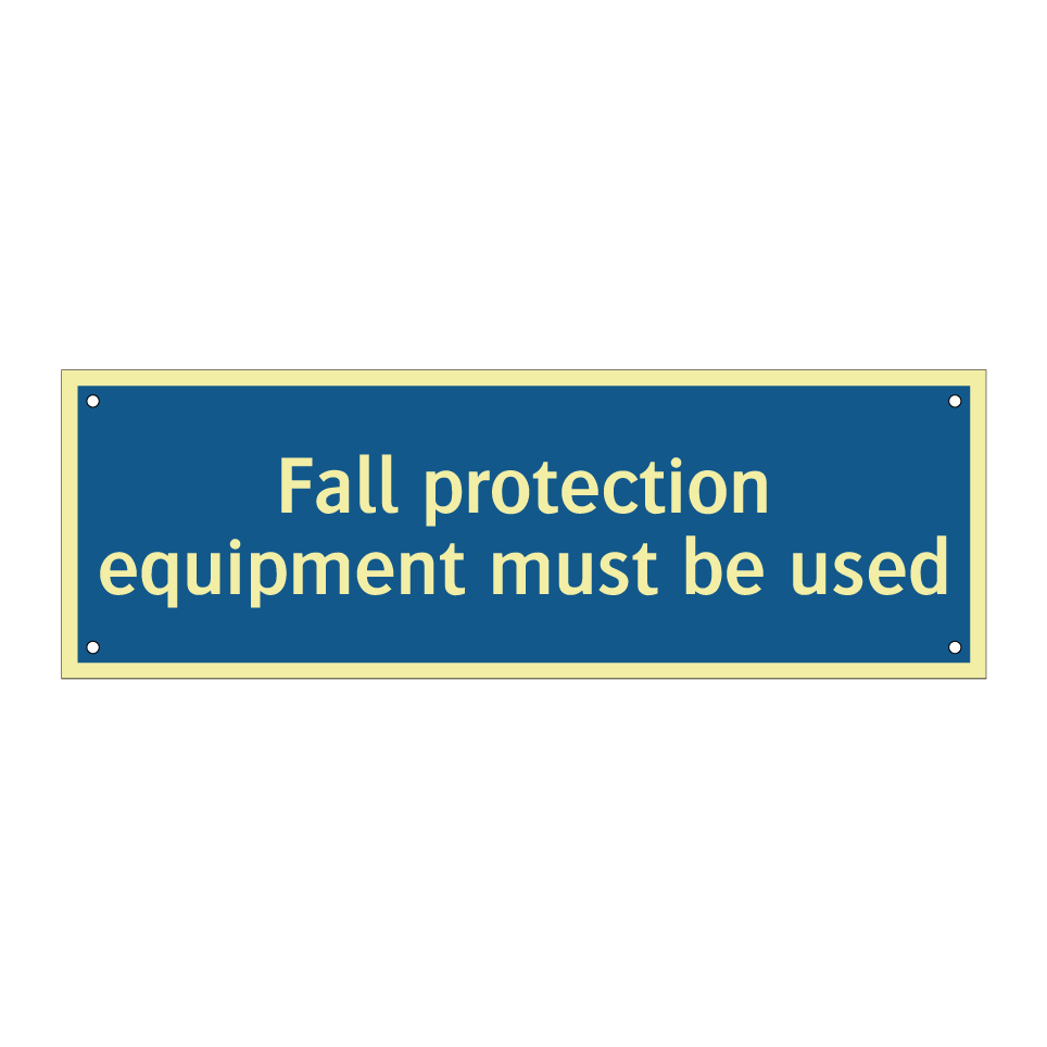 Fall protection equipment must be used