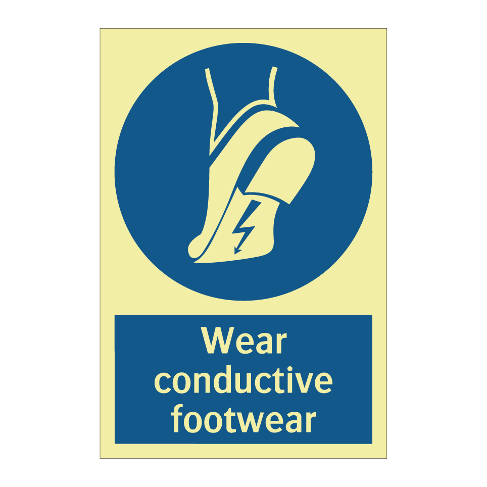 Wear conductive footwear
