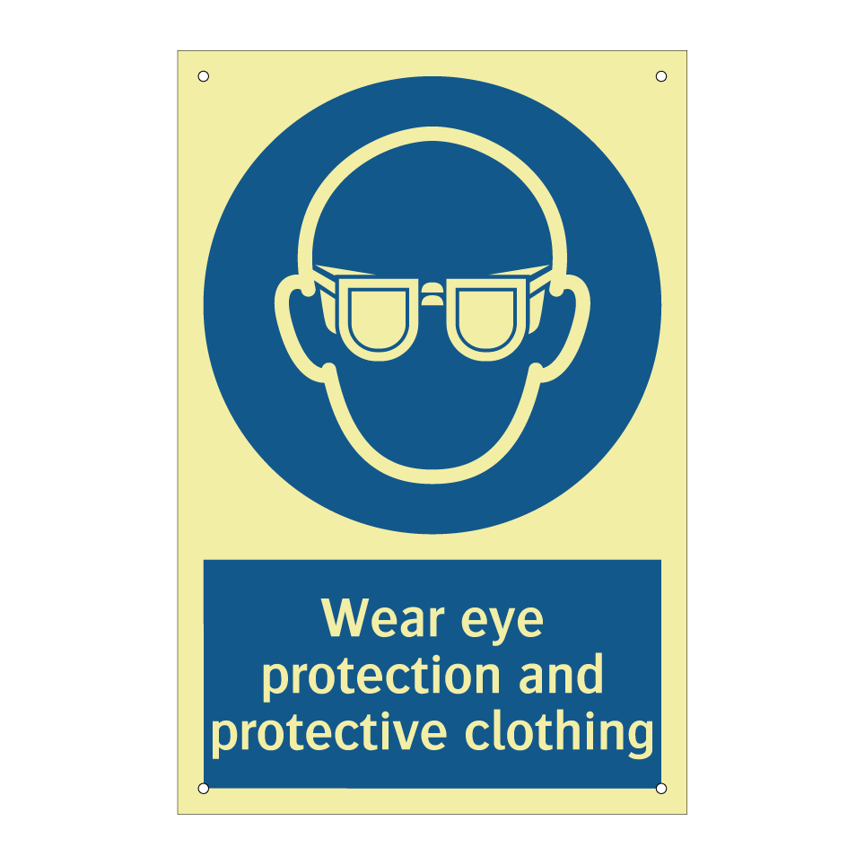 Wear eye protection and protective clothing