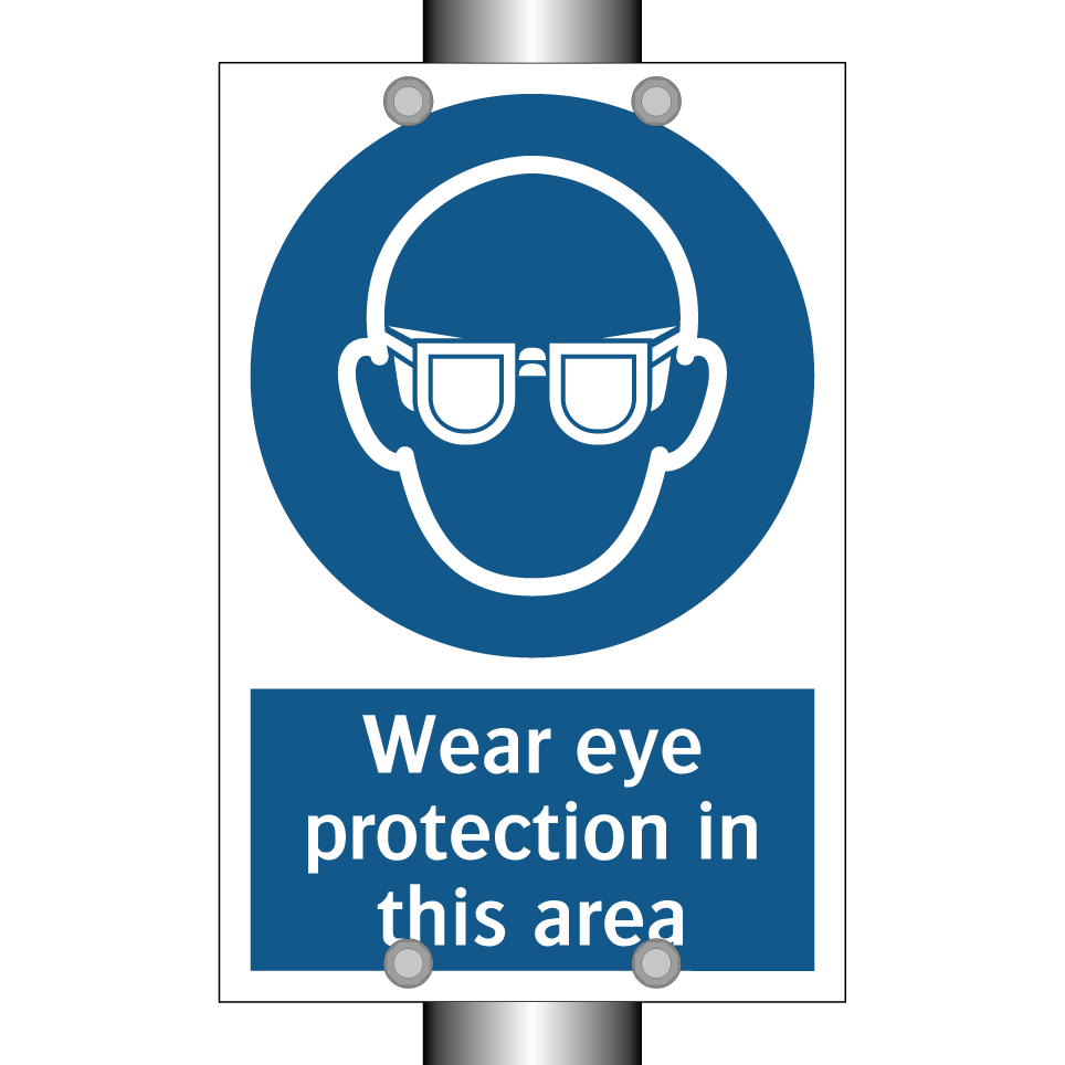 Wear eye protection in this area