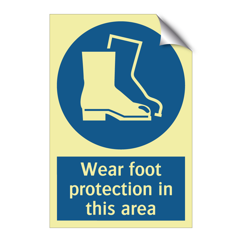 Wear foot protection in this area