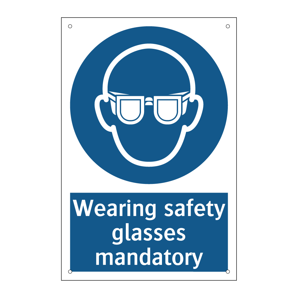Wearing safety glasses mandatory