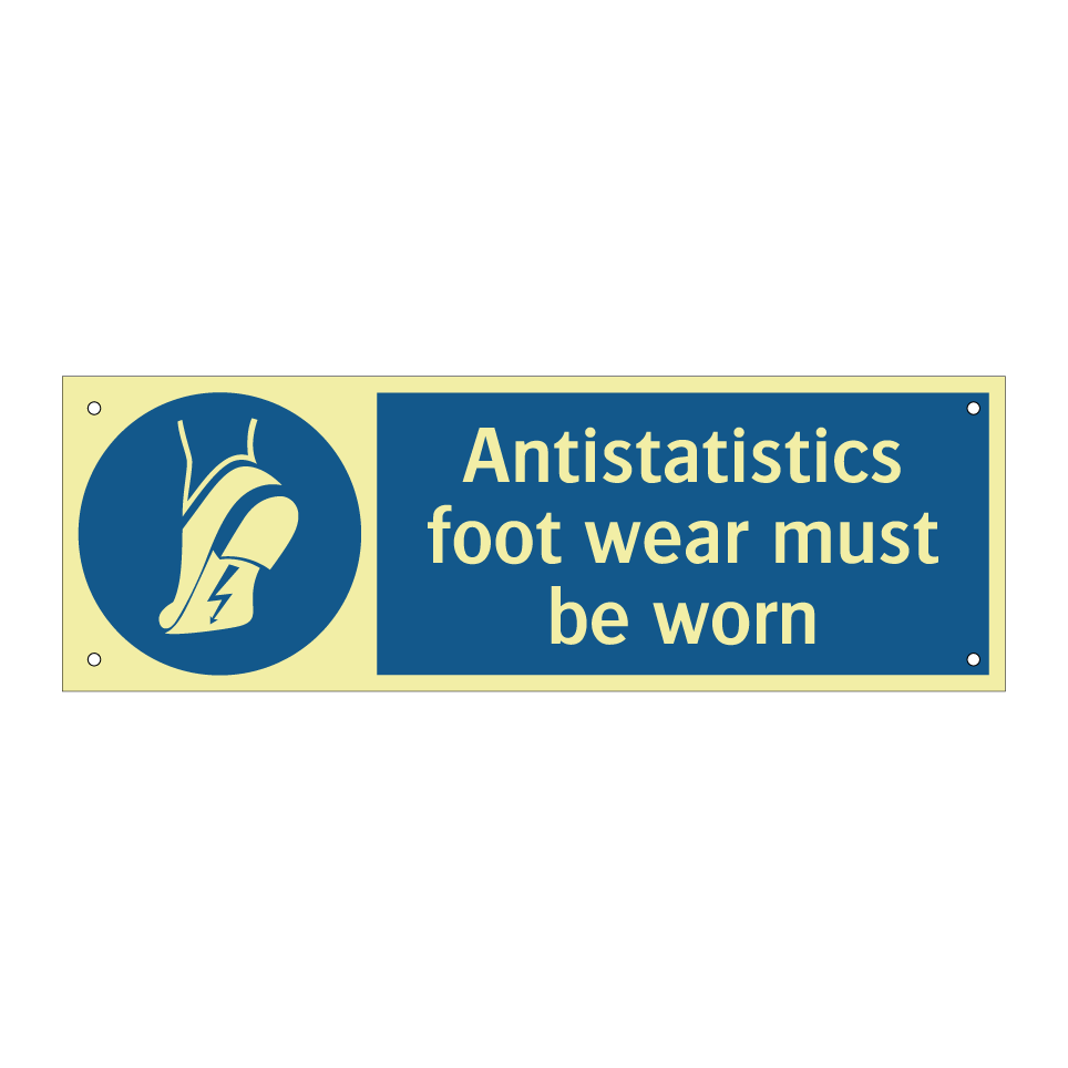 Antistatistics foot wear must be worn