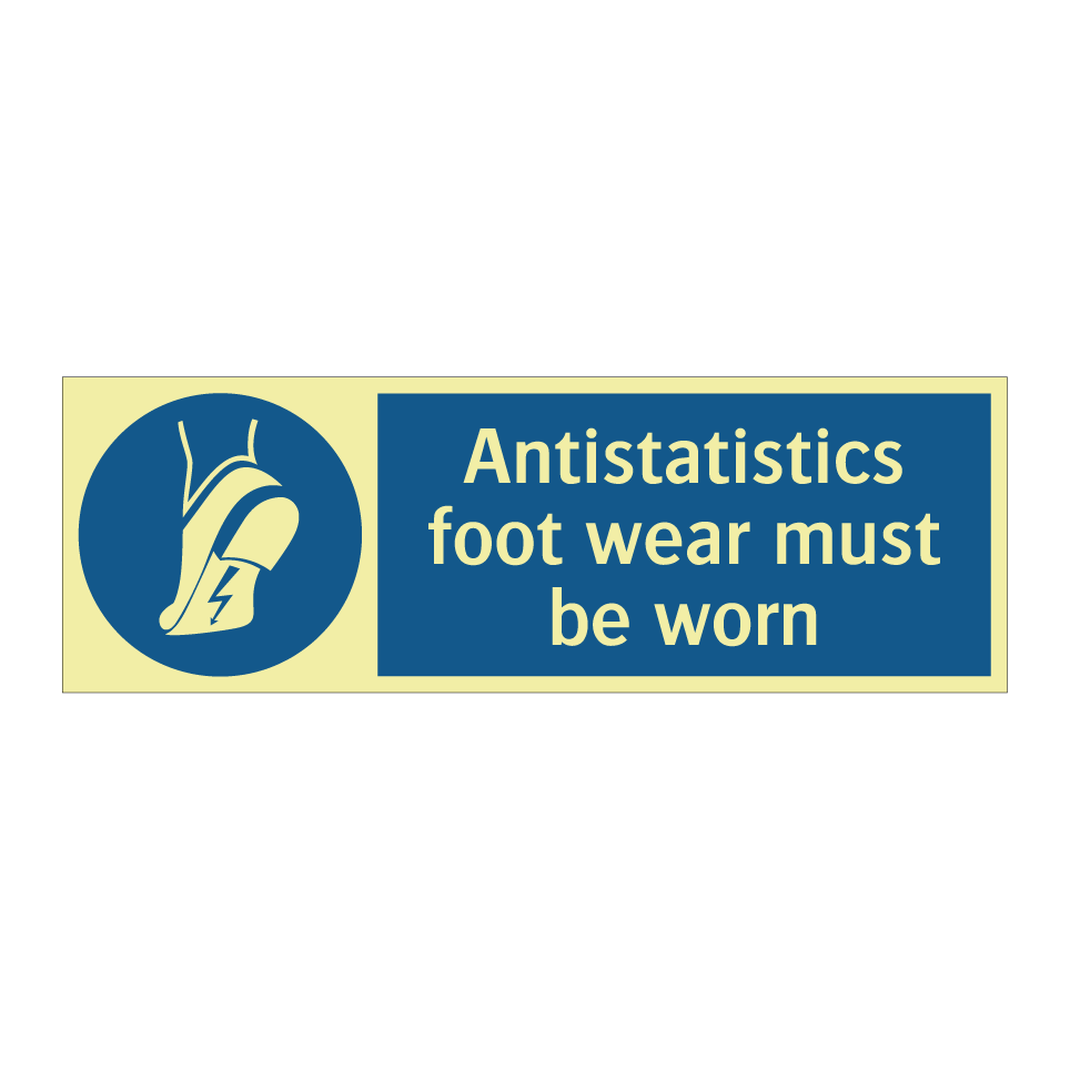 Antistatistics foot wear must be worn