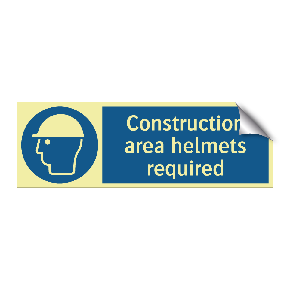 Construction area helmets required