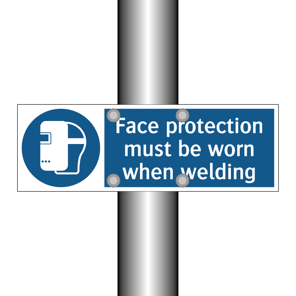 Face protection must be worn when welding