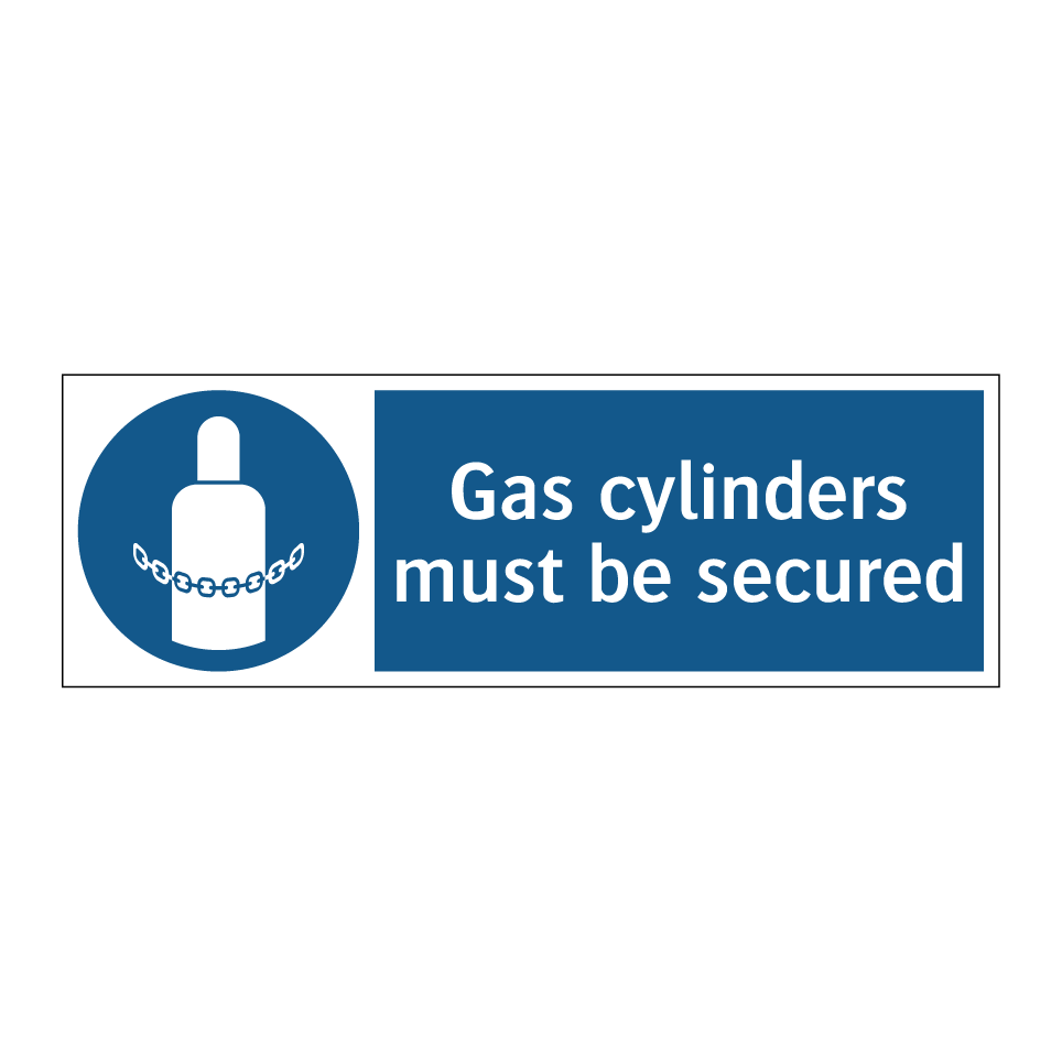 Gas cylinders must be secured