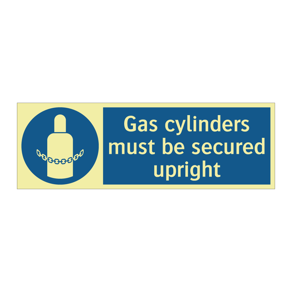 Gas cylinders must be secured upright