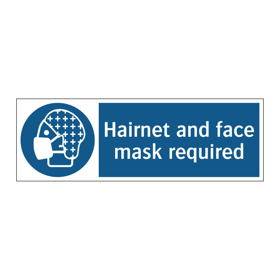 Hairnet and face mask required